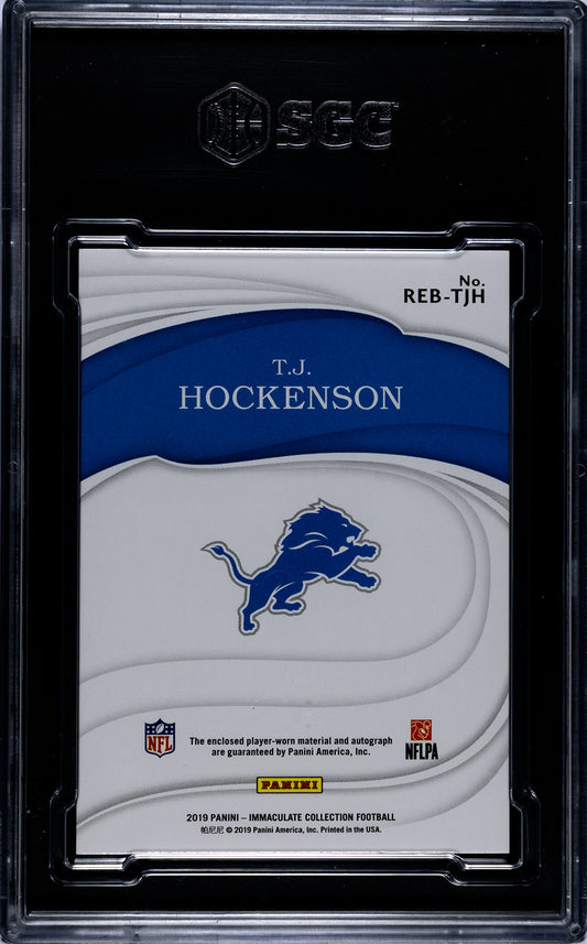 2019 Immaculate Collection TJ Hockenson Rookie Eye Black Material Auto 60/99 REB-TJH