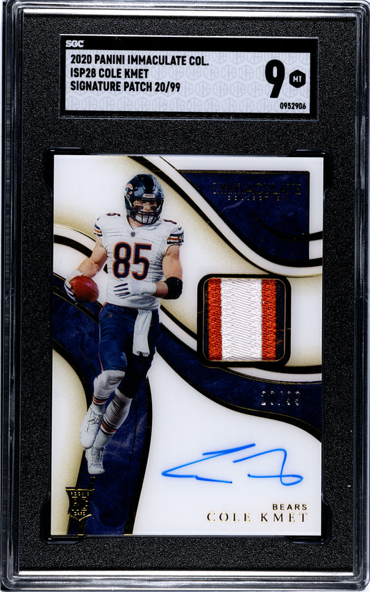 2020 Immaculate Collection Immaculate Rookie Signature Patches #28 Cole Kmet/99