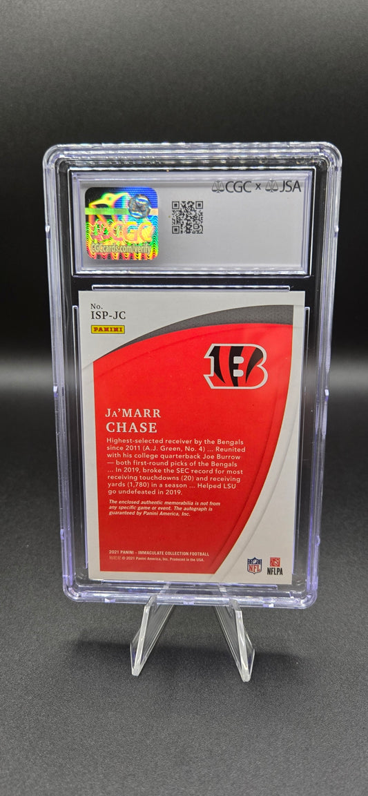2021 Immaculate Collection Immaculate Rookie Signature Patches #ISP-JC Ja'Marr Chase/99