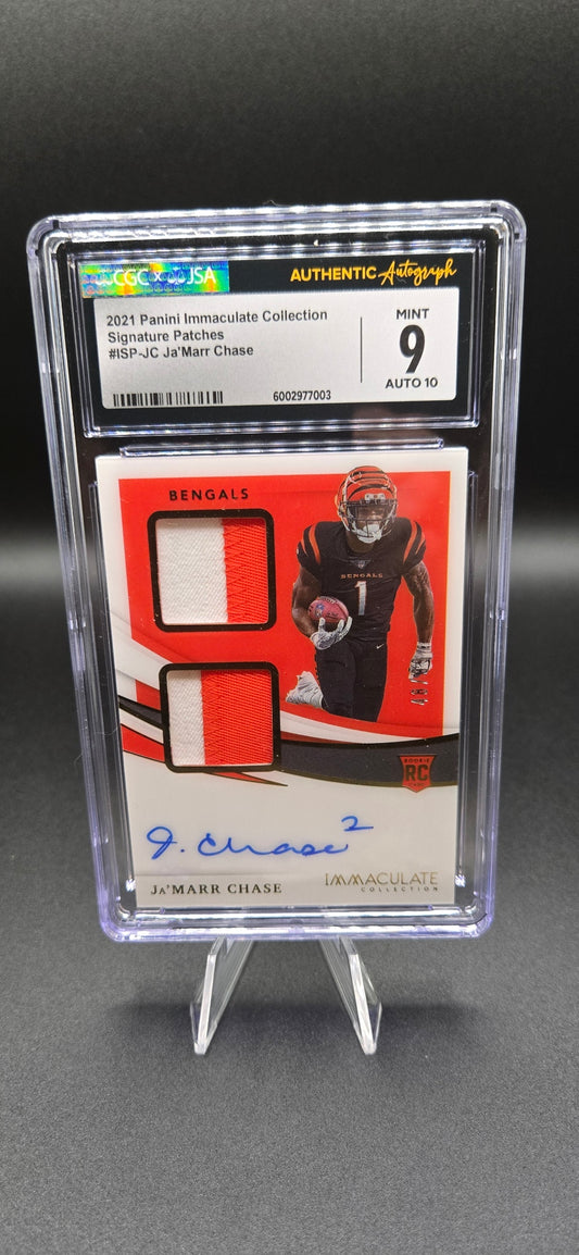 2021 Immaculate Collection Immaculate Rookie Signature Patches #ISP-JC Ja'Marr Chase/99