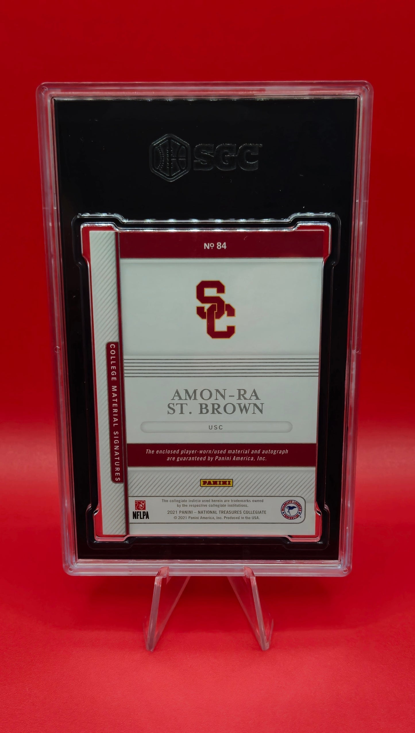 2021 Panini National Treasure Collegiate Amon-Ra St. Brown RPA 38/99 #84