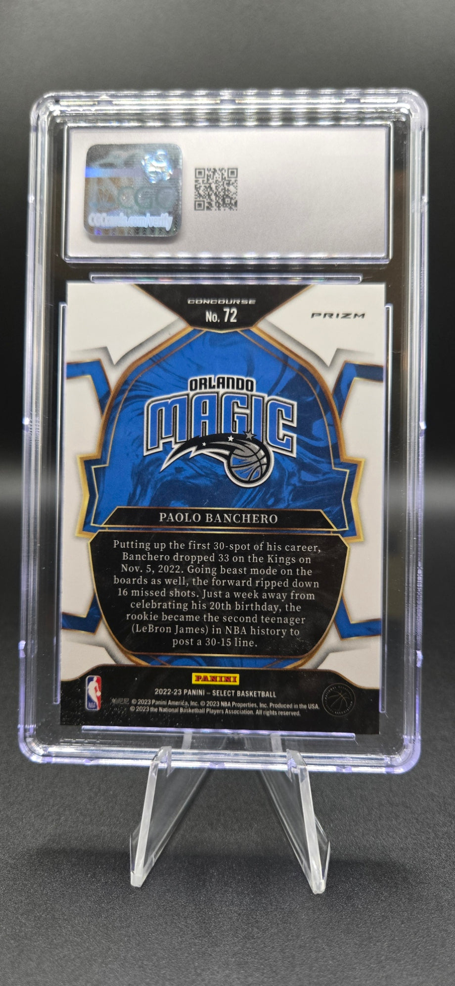 2022-23 Select Prizms Blue Cracked Ice #72 Paolo Banchero