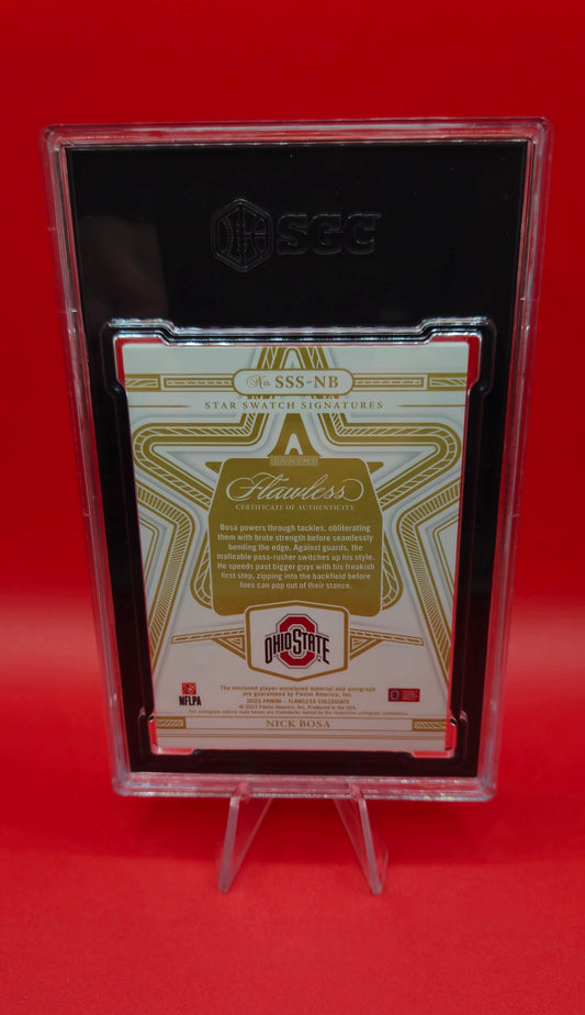 2023 Panini Flawless Coll. Star Swatch Signatures Gold 01/10 #SSS-NB Nick Bosa