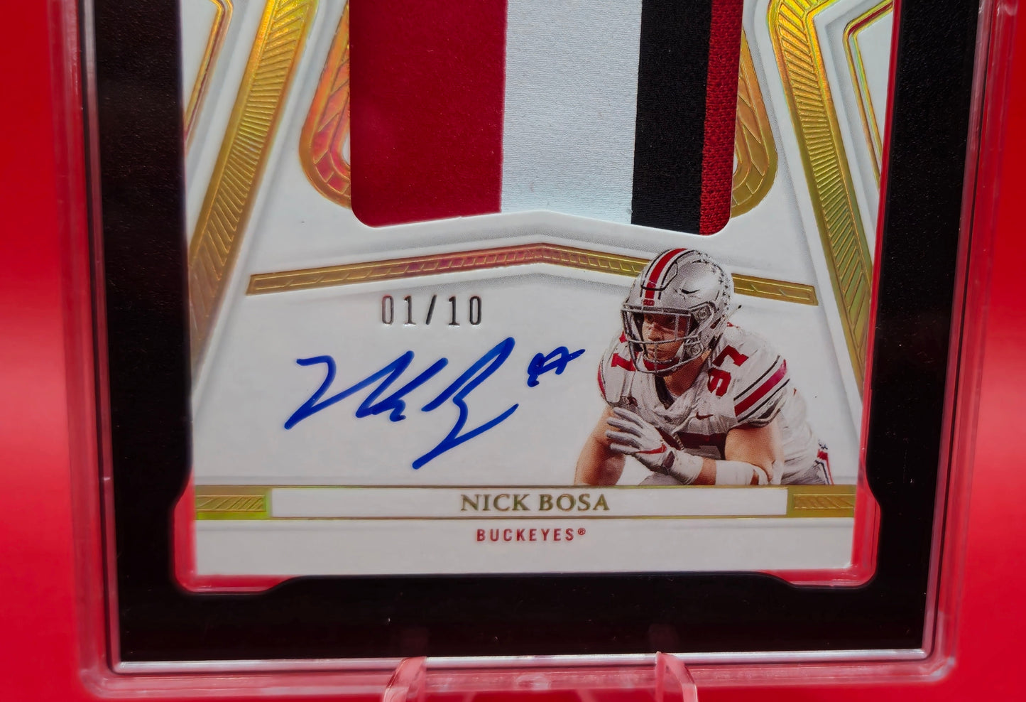 2023 Panini Flawless Coll. Star Swatch Signatures Gold 01/10 #SSS-NB Nick Bosa