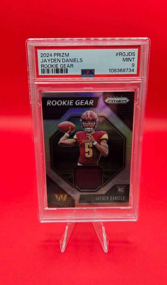 2024 Prizm Jayden Daniels # RGJDS Rookie Gear PSA 9