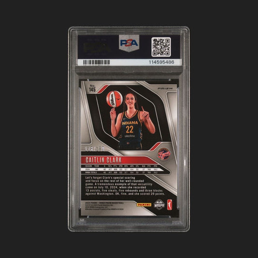 2024 PANINI PRIZM WNBA BLUE PULSAR #145 CAITLIN CLARK 118/199 PSA 8 Fever 🔥🏀