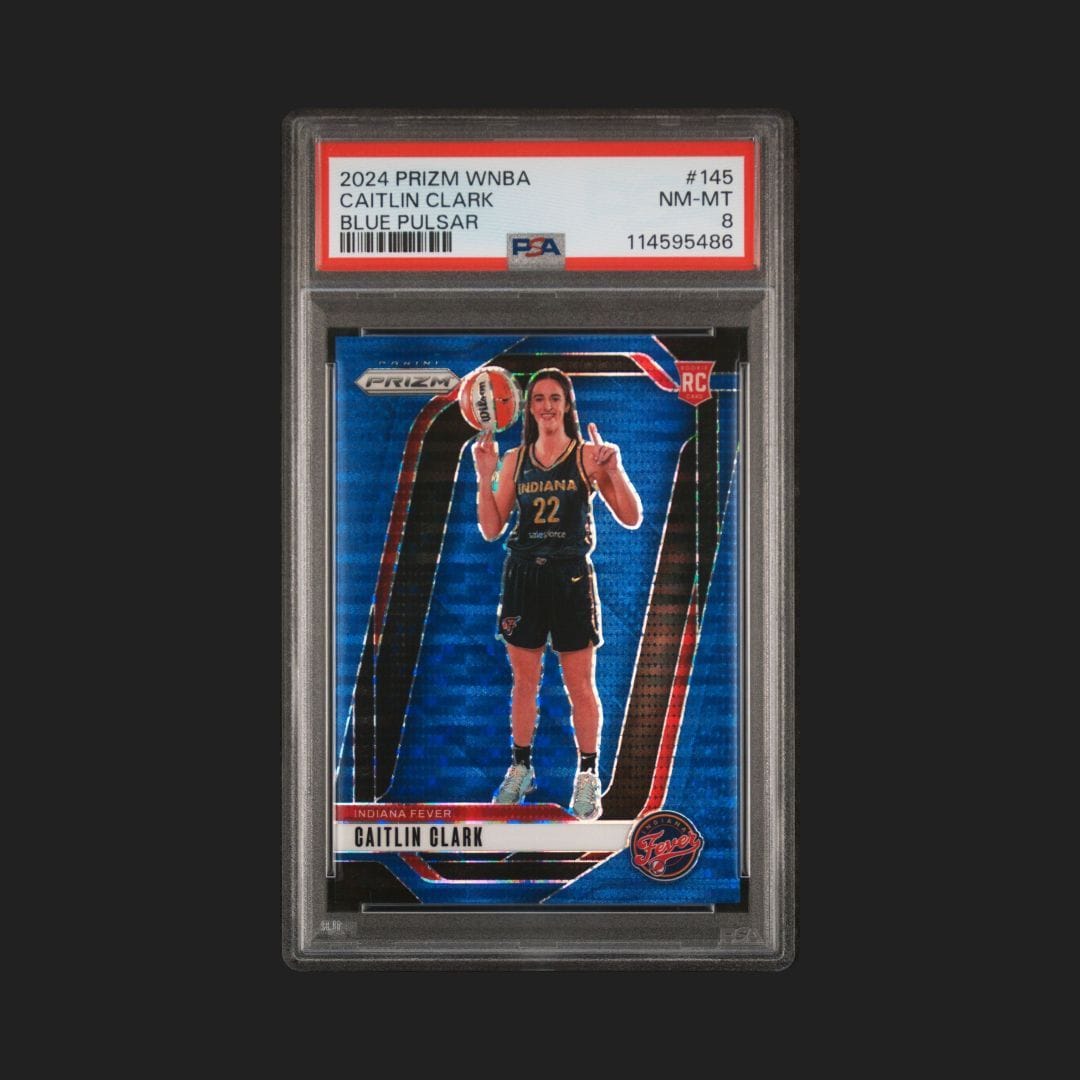 2024 PANINI PRIZM WNBA BLUE PULSAR #145 CAITLIN CLARK 118/199 PSA 8 Fever π₯π