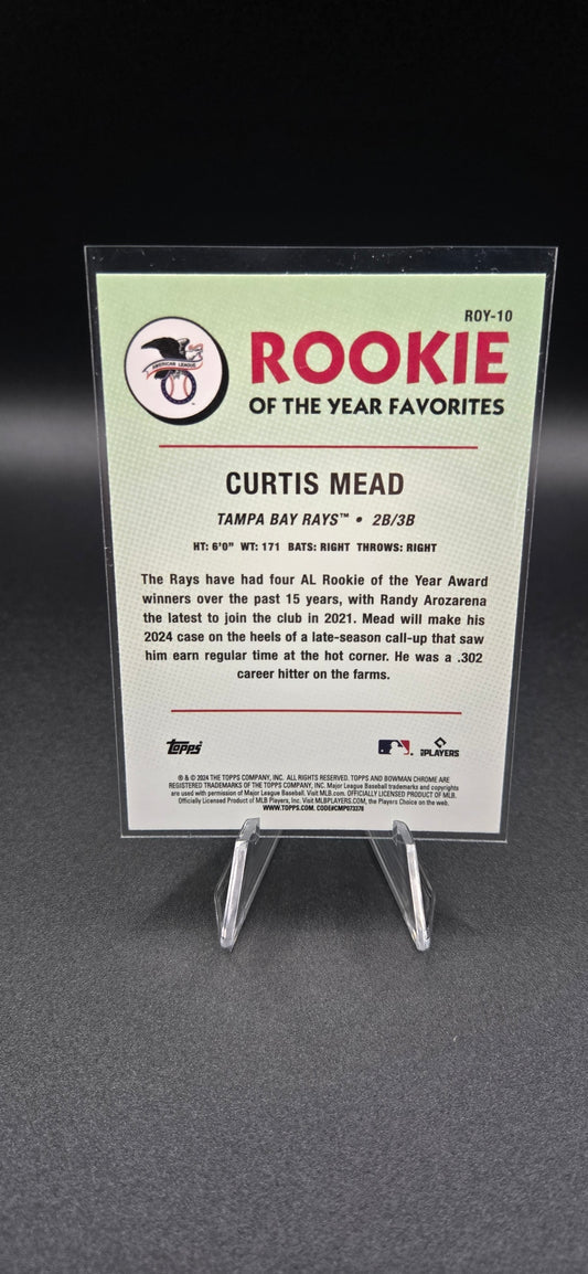 2024 Bowman Chrome Mojo Refractor #ROY-10 Curtis Mead RC Tampa Bay Rays