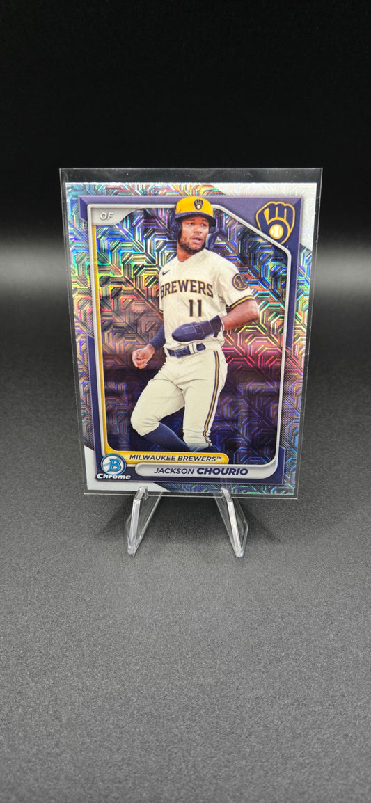 2024 Bowman Chrome Mojo Refractor + Base #BCP-140 Jackson Chourio RC Brewers