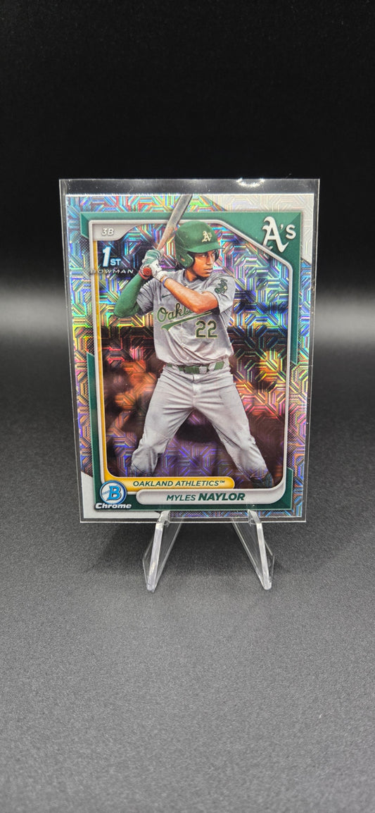 2024 Bowman Chrome Mojo Refractor #BCP-136 Myles Naylor RC Athletics