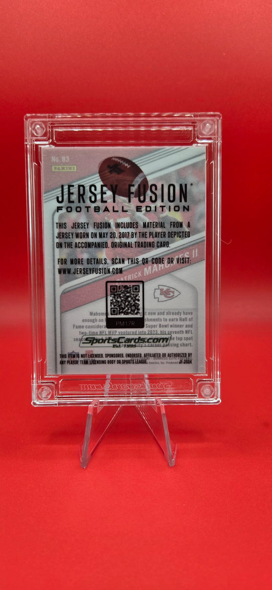 Patrick Mahomes II Rookie Debut Worn Jersey Fusion Card - May 20, 2017!