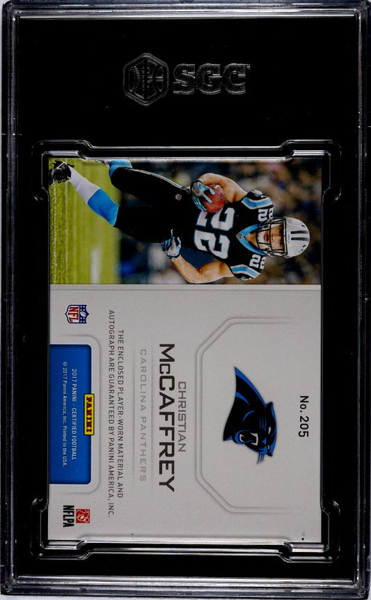 2017 Certified Christian McCaffrey Freshman Fabrics Auto RC Mirror Blue 04/50 #205