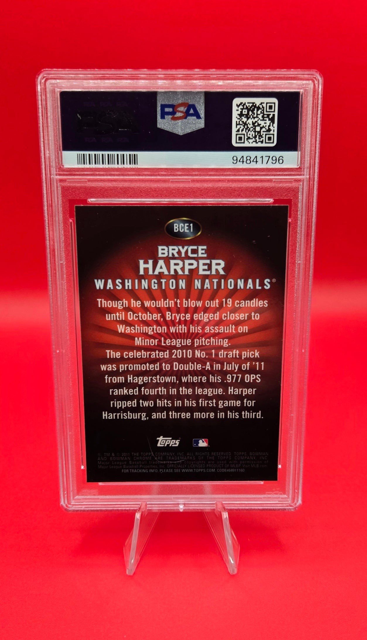 2011 Bowman Chrome Bryce Harper Retail Exclusive #BCE1 Bryce Harper Red