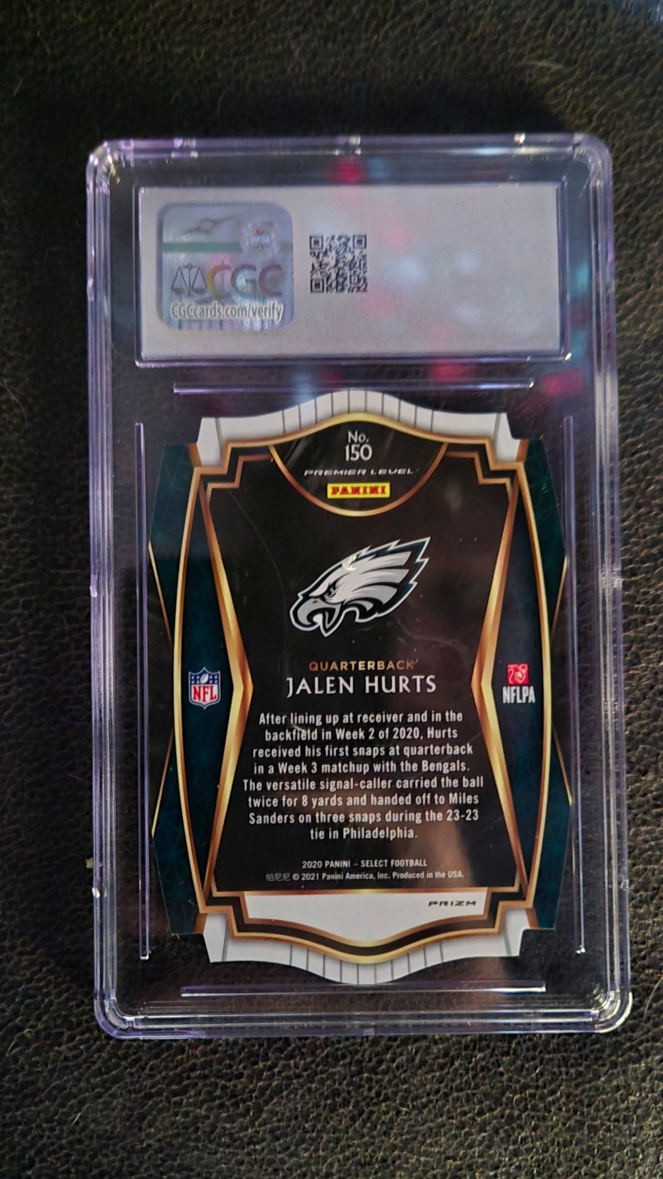 2020 Panini Select - Premier Level Maroon Die-Cut #150 Jalen Hurts (RC) POP 3