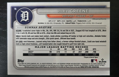 2024 Bowman Blue #16 Riley Greene /150 *Tigers*