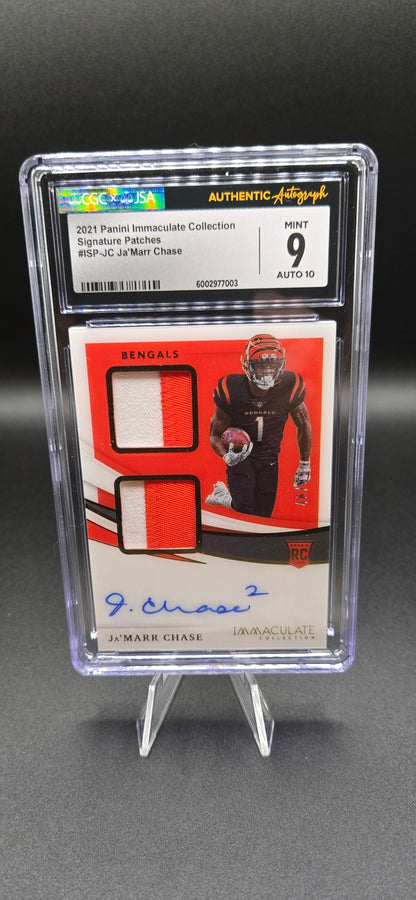 2021 Immaculate Collection Immaculate Rookie Signature Patches #ISP-JC Ja'Marr Chase/99