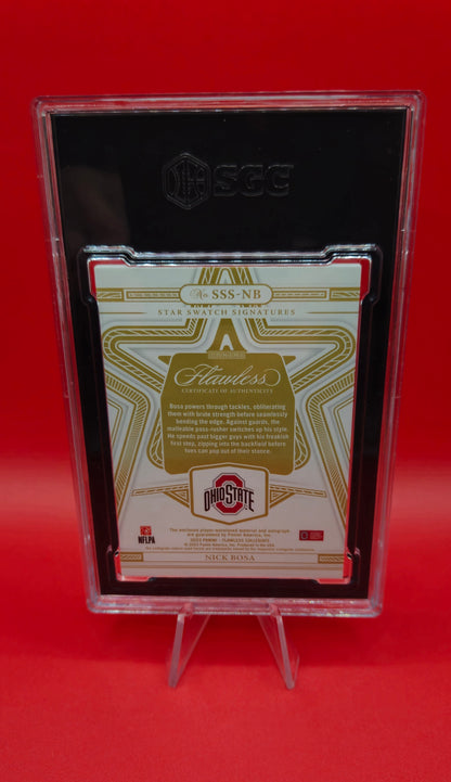 2023 Panini Flawless Coll. Star Swatch Signatures Gold 01/10 #SSS-NB Nick Bosa