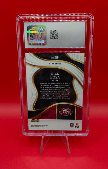 2023 Select Prizm Red #230 Nick Bosa CGC 9 Mint