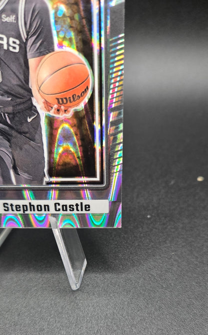 2024-25 Stephon Castle Donruss Optic Silver Ray Wave - #P-244 ROTY Spurs