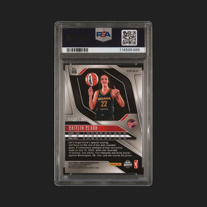 2024 PANINI PRIZM WNBA BLUE PULSAR #145 CAITLIN CLARK 118/199 PSA 8 Fever 🔥🏀