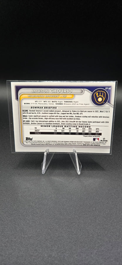 2024 Bowman Chrome Mojo Refractor + Base #BCP-140 Jackson Chourio RC Brewers