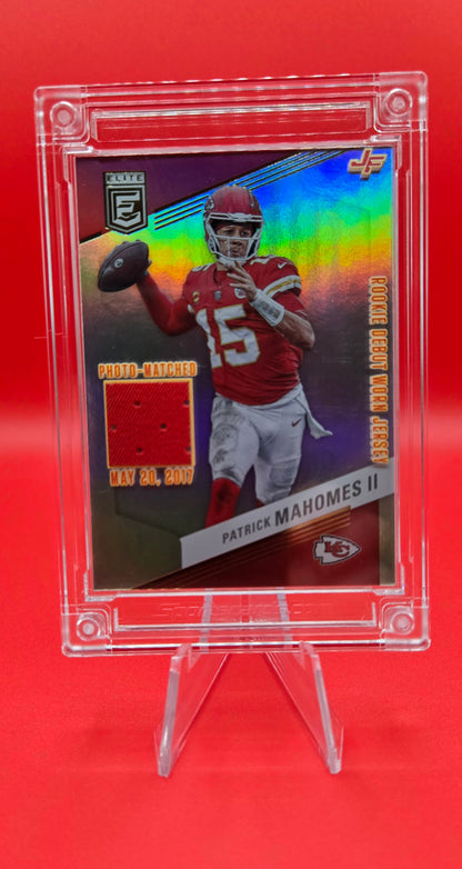 Patrick Mahomes II Rookie Debut Worn Jersey Fusion Card - May 20, 2017!