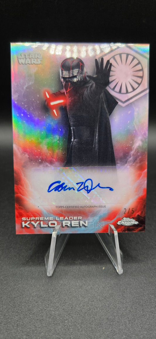 2025 Topps Chrome Star Wars Adam Driver Autograph As Kylo Ren /5 Red